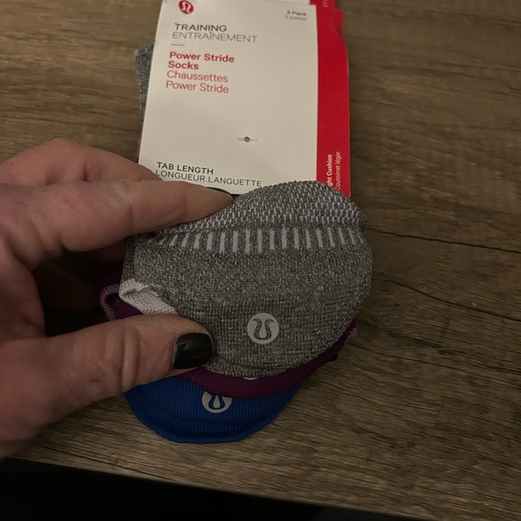 lululemon athletica Power Stride Socks - Gray , purple and Blue . - Picture 5 of 7